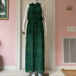 Michael Kors Paisley Green Maxi Beach Dress size Medium